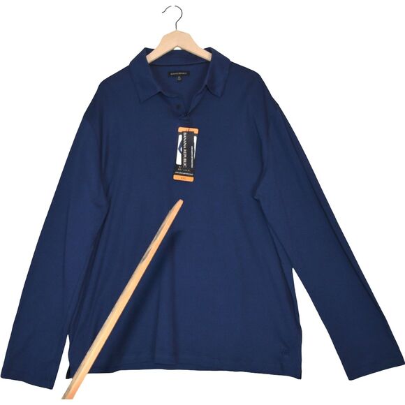 NWT Banana Republic Men's Navy LUXE Touch Performance Polo Shirt XXL - Picture 2 of 9